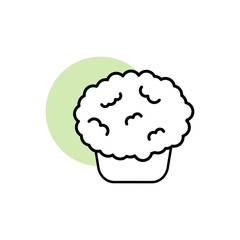 Bush, plant icon. Simple line, outline vector elements of flora with green circle for ui and ux, website or mobile application