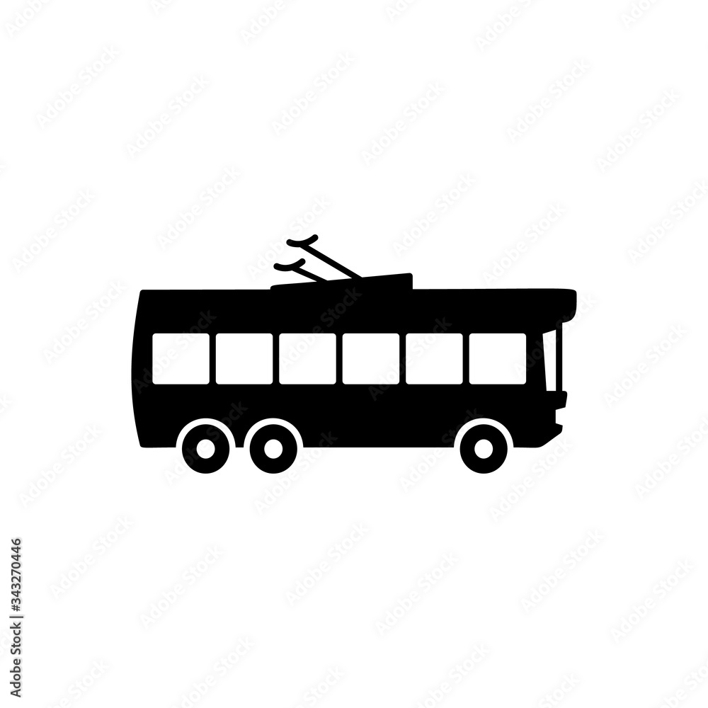 Poster trolley bus icon. simple vector public transport icons for ui and ux, website or mobile application