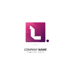 Abstract Initial letter L Logo with Dot Element. Design Vector Illustration Logo Template