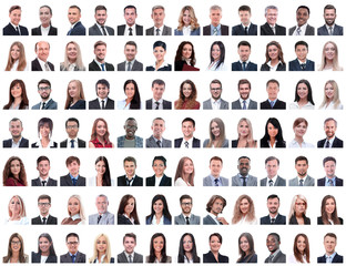 portraits of successful employees isolated on a white