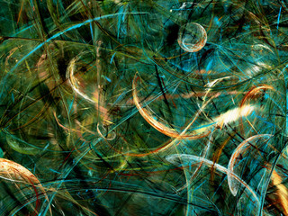 green abstract fractal background 3d rendering illustration