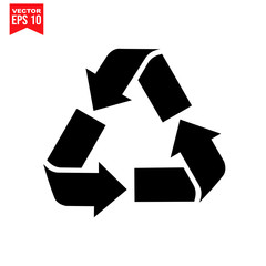 triangle arrow recycle Icon symbol Flat vector illustration for graphic and web design.