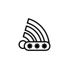 Network security flat icon in outline style on white background