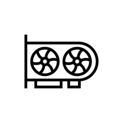 Computer Video Card icon in outline style on white background