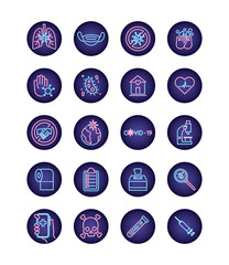 bundle of covid19 set icons