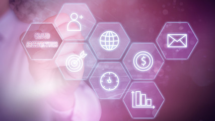 Word writing text Cloud Architectures. Business photo showcasing Various Engineered Databases...