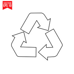 Obraz premium triangle arrow recycle Icon symbol Flat vector illustration for graphic and web design. 