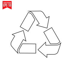 triangle arrow recycle Icon symbol Flat vector illustration for graphic and web design.
