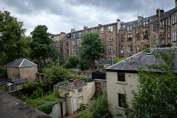 Apartment building surrounding  coutyards in Glasgow Scotland