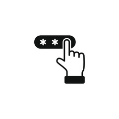 Hand finger entering pin code icon. Password and unlock symbol concept. Vector illustration