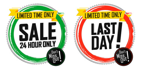 Set Sale banners design template, discount tags, vector illustration