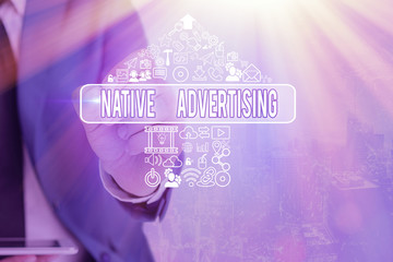 Handwriting text writing Native Advertising. Conceptual photo Online Paid Ads Match the Form...