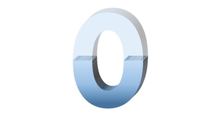 3D NUMBER OF HALF FULL OF WATER FISHBOWL CUP : 0 ZERO