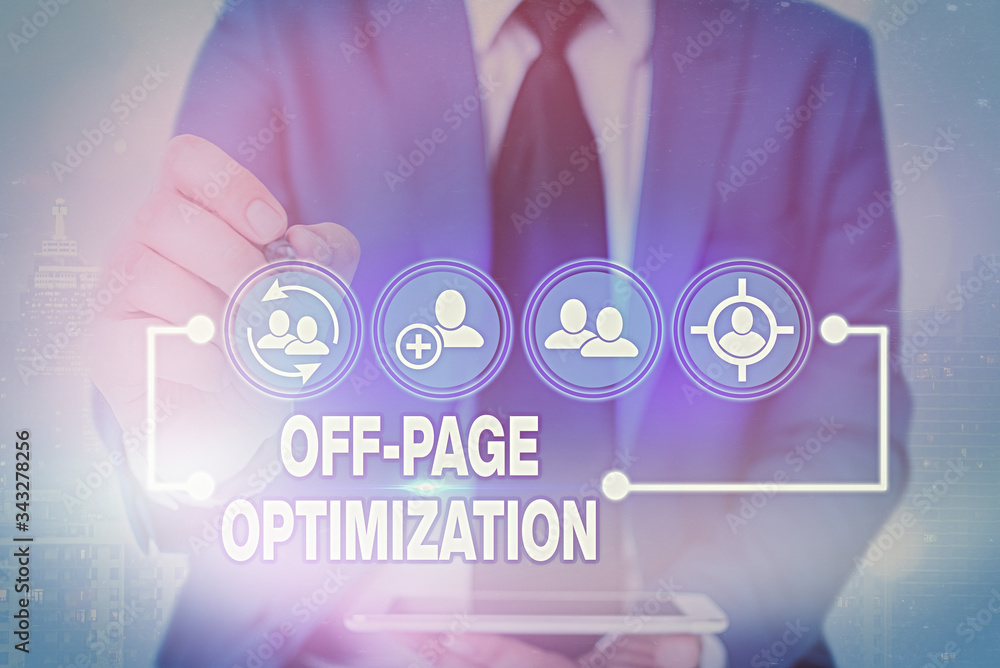 Poster handwriting text writing off page optimization. conceptual photo website external process promotiona