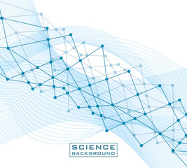 white science background with lines structures