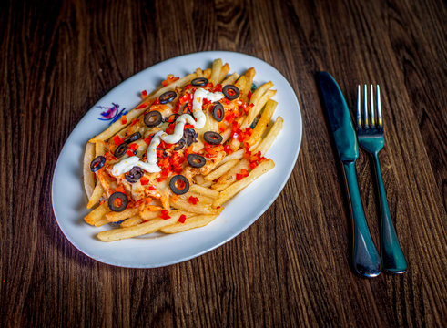 French Fries peri peri with mayonnaise