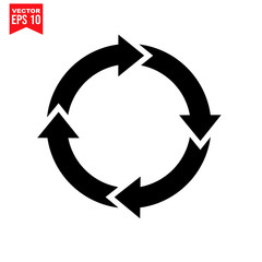 arrows cycle Icon symbol Flat vector illustration for graphic and web design. 
