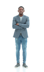 portrait of a confident young businessman. isolated on white