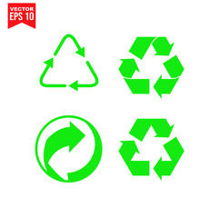 triangle arrow recycle Icon symbol Flat vector illustration for graphic and web design.
