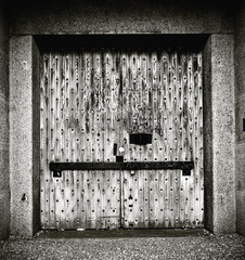 old wall with door