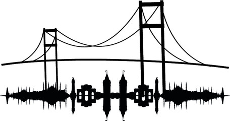 Obraz premium Istanbul city landscape print and embroidery graphic design vector art
