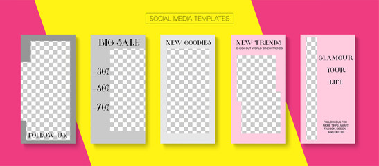 Social Stories Cool Vector Layout.