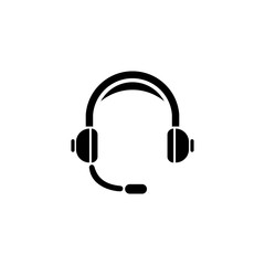 Modern minimalist headset logo icon vector.
