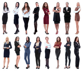 in full growth.collage of a group of successful young business women.