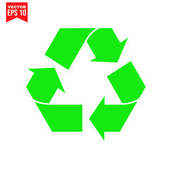 Obraz premium triangle arrow recycle Icon symbol Flat vector illustration for graphic and web design. 
