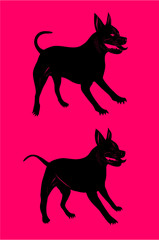 pitbull dog embroidery graphic design vector art