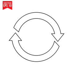 arrows cycle Icon symbol Flat vector illustration for graphic and web design.	
