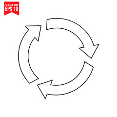 arrows cycle Icon symbol Flat vector illustration for graphic and web design.	
