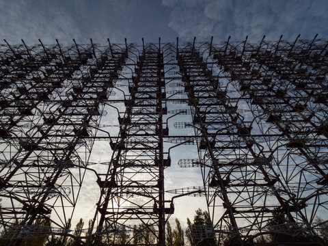 Moscow Eye so called Duga 3 or Chernobyl 2. Old Soviet military radar located near Pripyat village. Ukraine