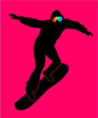 Ski and snowboard sports graphic design vector art