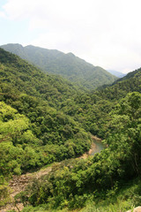 Sunny high angle view of a beautiful river of Wulai area