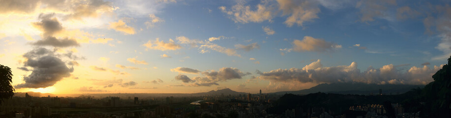 Sunset landscape of the JingMei area from Xianjiyan