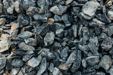 granite gravel close-up. Building material background