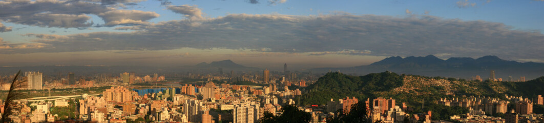 Obraz premium Sunset landscape of the JingMei area from Xianjiyan