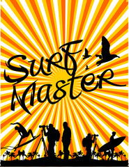 Surfer graphic design vector art