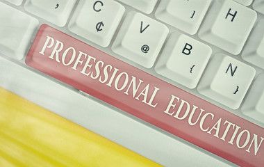 Writing note showing Professional Education. Business concept for Continuing Education Units...