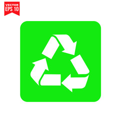 recycling symbol with garbage Icon symbol Flat vector illustration for graphic and web design.