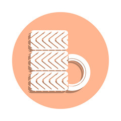 Car wheels badge icon. Simple glyph, flat vector of cars service and repair parts icons for ui and ux, website or mobile application