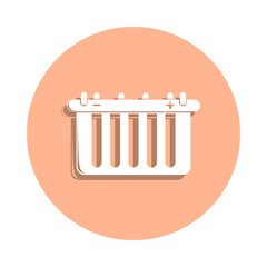 Car battery badge icon. Simple glyph, flat vector of cars service and repair parts icons for ui and ux, website or mobile application