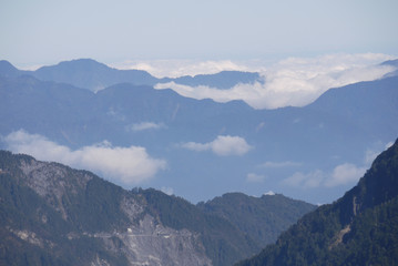 Obraz premium Beautiful landscape in Hehuan East Peak Trail