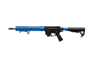 Modern automatic rifle isolated on white