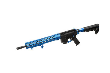 Modern automatic rifle isolated on white
