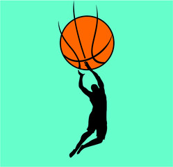 Basketball sports print embroidery graphic design vector art
