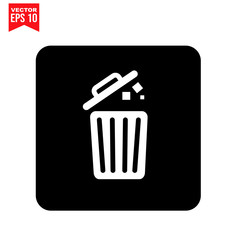 recycling symbol with garbage Icon symbol Flat vector illustration for graphic and web design.