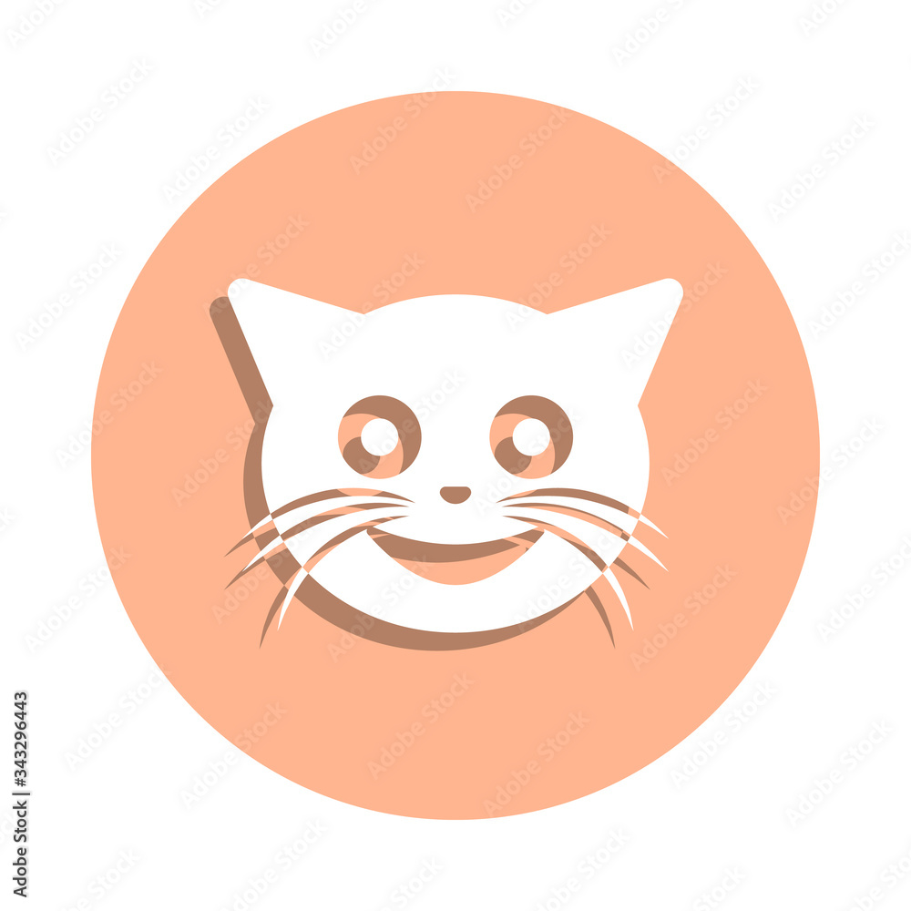 Poster smiley cat badge icon. simple glyph, flat vector of cat smile icons for ui and ux, website or mobile