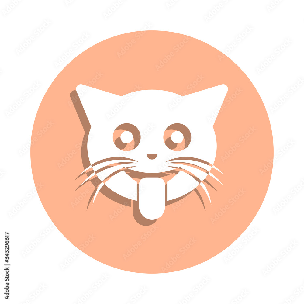 Aufkleber stuck out cat badge icon. simple glyph, flat vector of cat smile icons for ui and ux, website or mob